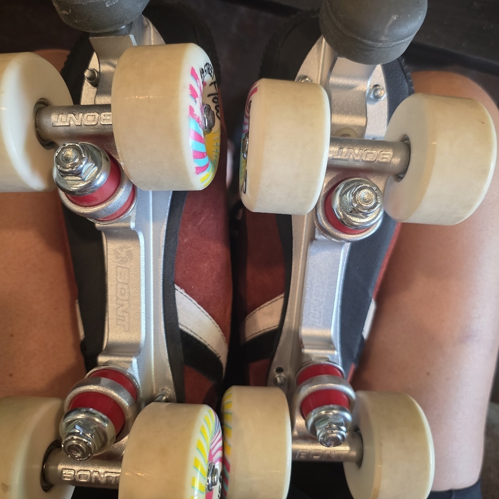 Bont Red Roller Skates Parkstar DERBY outdoor Metal Size 5 - Picture 10 of 10